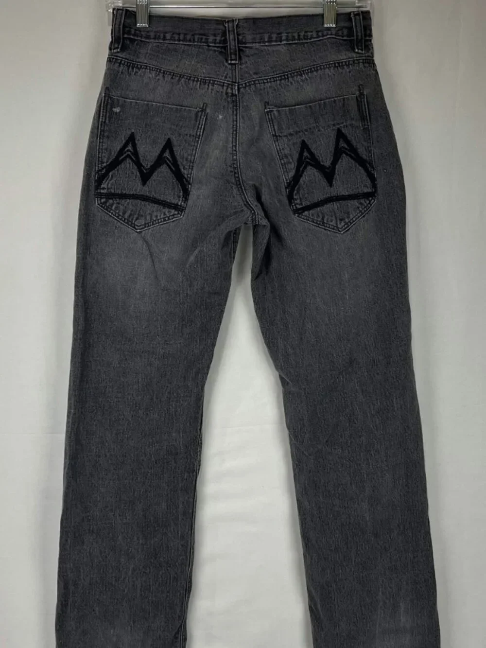 GUC Sean John Jeans Boys Dark Gray Distressed Straight Leg Denim Pants Size 16